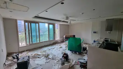 송파구 문정동 파크하비오아파트 디아망 회벽 크림 화이트 실크도배 현장 사진