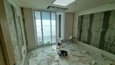 동대문구 장안동 장안래미안1차 디아망 퓨어화이트프리미엄실크도배(아트월도배) 현장 사진