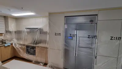 송파구 가락동 헬리오시티 누수로인한거실천정실크도배 현장 사진