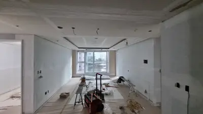 강남구대치동대치팰리스37평형전체 디아망 회벽화이트 고급실크벽지 무몰딩 도배 현장 사진