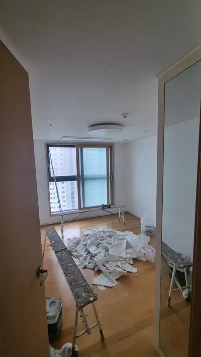 송파구가락동헬리오시티부분실크벽지도배 현장 사진